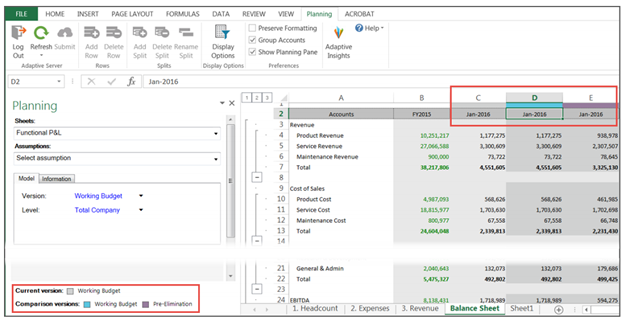 Plusieurs versions dans excel