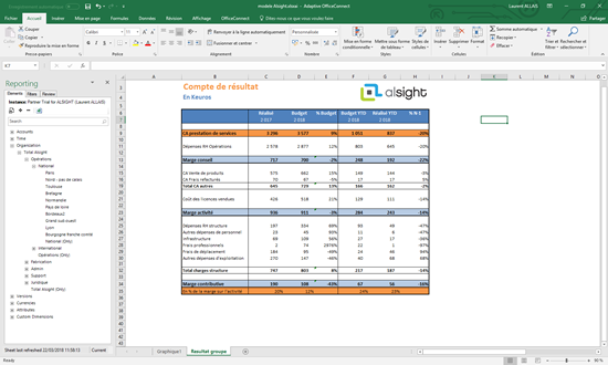 Reporting web et Excel avec OfficeConnect